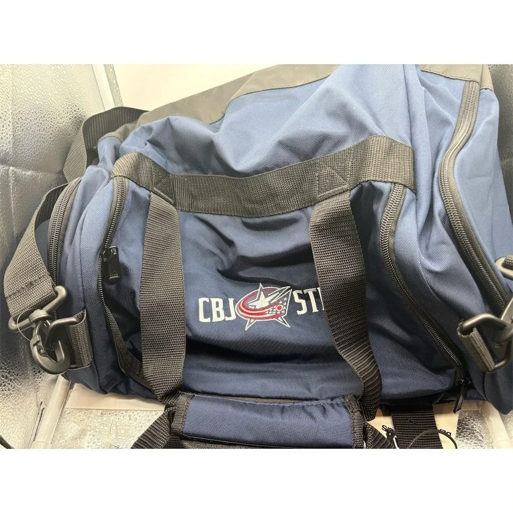 adidas Columbus Blue Jackets CBJ5th Duffel Bag Navy Black Water Resistant